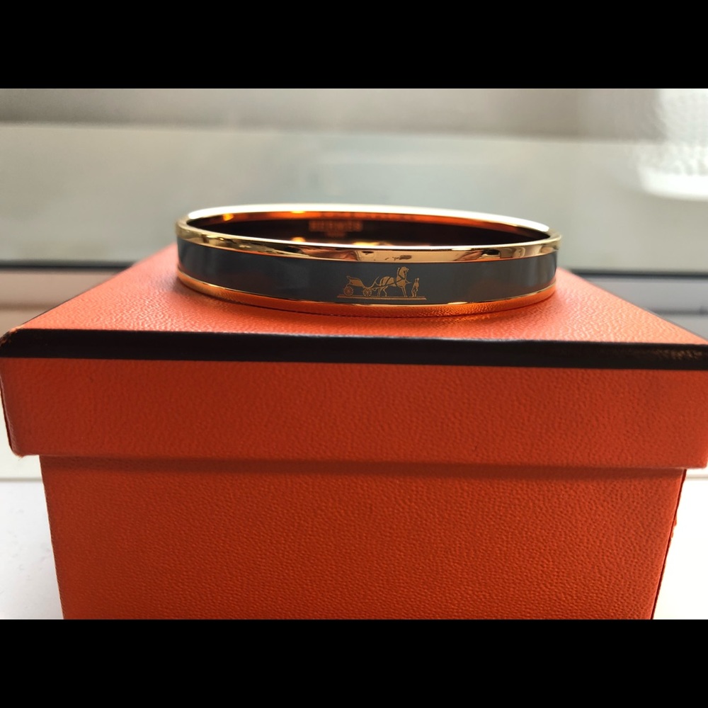 Hermès Caleche narrow enamel braclet
